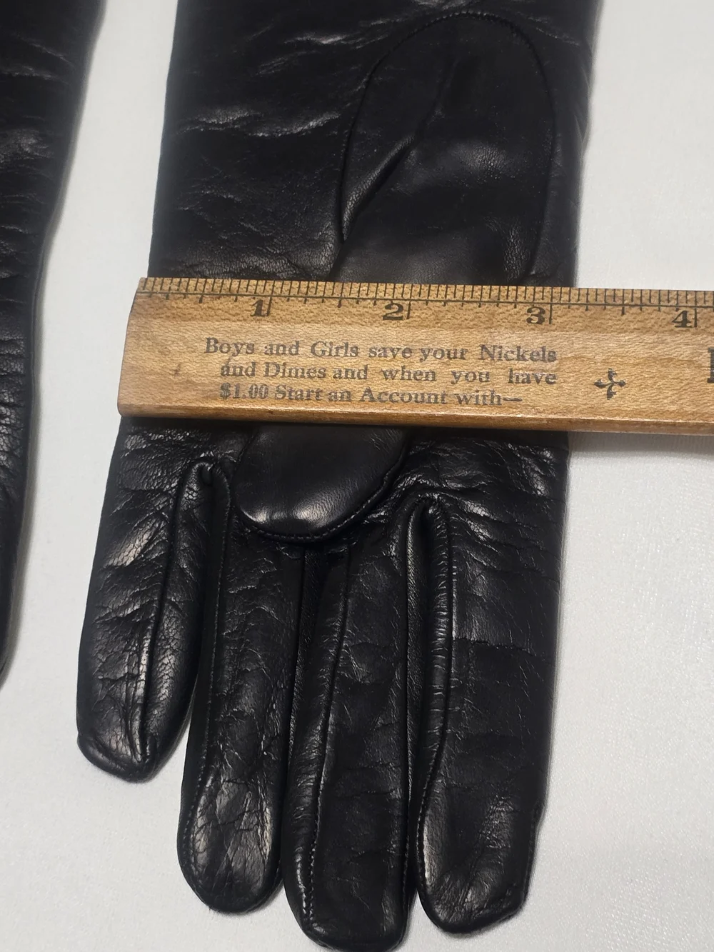 Classic Black Leather Gloves Cashmere Lined Made In Italy Size 6.5 XS New Old